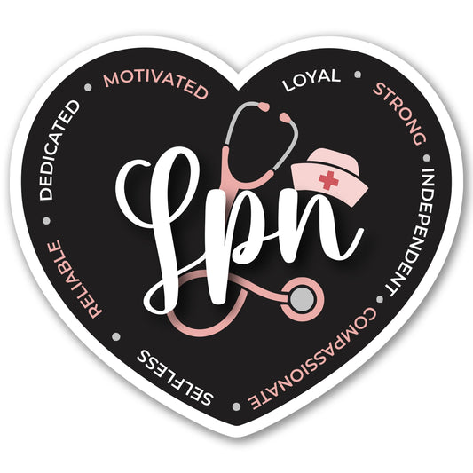 Magnet Me Up LPN (Licensed Practical Nurse) Car Magnet - 5" x 5" Heart Shaped Magnetic Decal for Cars and Lockers, Ideal Accessory Gift, Full Color UV-Printed, Vinyl, Crafted in USA