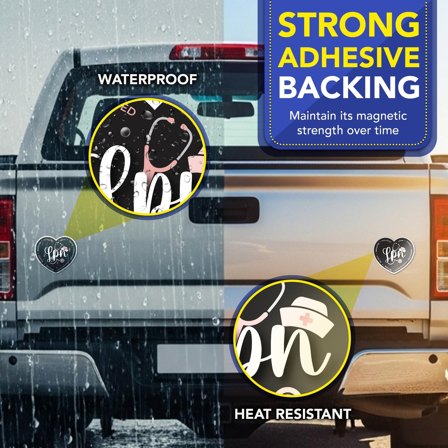 Magnet Me Up LPN (Licensed Practical Nurse) Car Magnet - 5" x 5" Heart Shaped Magnetic Decal for Cars and Lockers, Ideal Accessory Gift, Full Color UV-Printed, Vinyl, Crafted in USA
