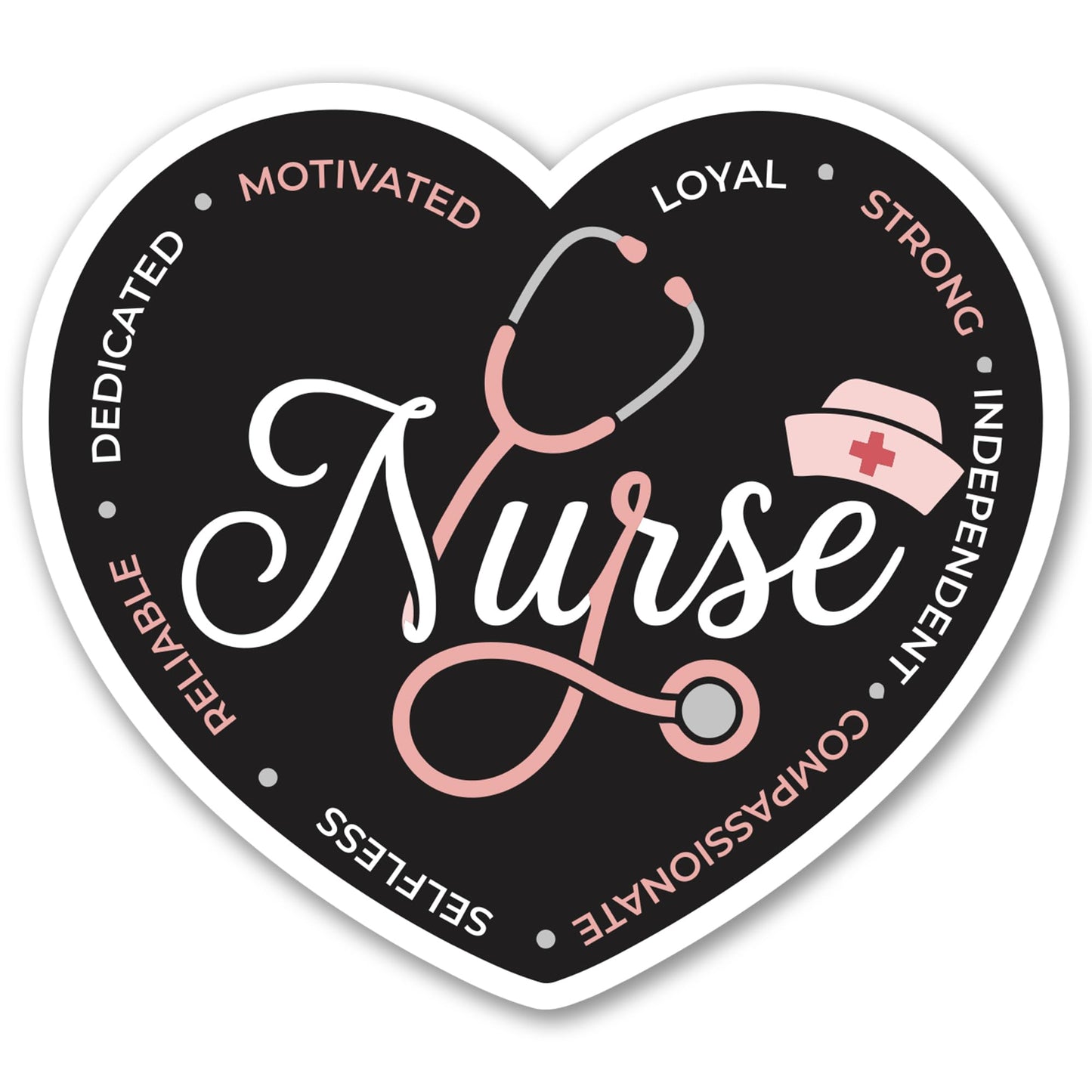 Magnet Me Up Nurse Car Magnet - 5" x 5" Heart Shaped Magnetic Decal for Cars and Lockers, Ideal Accessory Gift for Health Workers, Weatherproof, UV-Printed, Vinyl, Crafted in USA