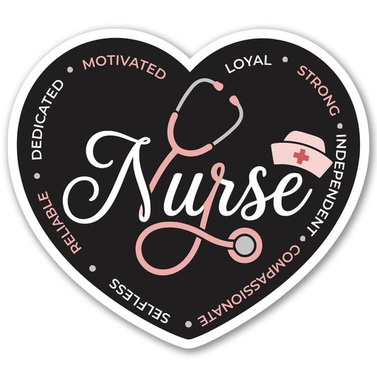 Magnet Me Up Nurse Car Magnet - 5" x 5" Heart Shaped Magnetic Decal for Cars and Lockers, Ideal Accessory Gift for Health Workers, Weatherproof, UV-Printed, Vinyl, Crafted in USA
