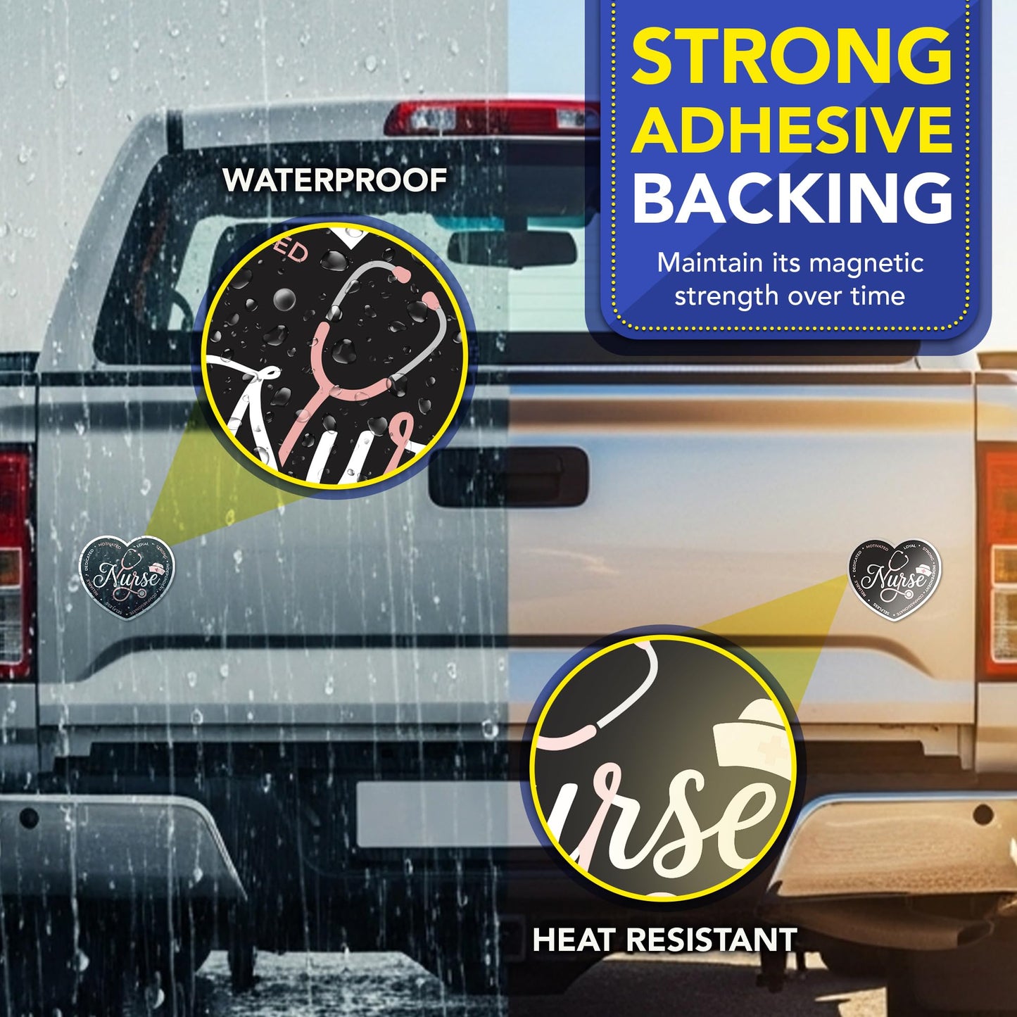 Magnet Me Up Nurse Car Magnet - 5" x 5" Heart Shaped Magnetic Decal for Cars and Lockers, Ideal Accessory Gift for Health Workers, Weatherproof, UV-Printed, Vinyl, Crafted in USA