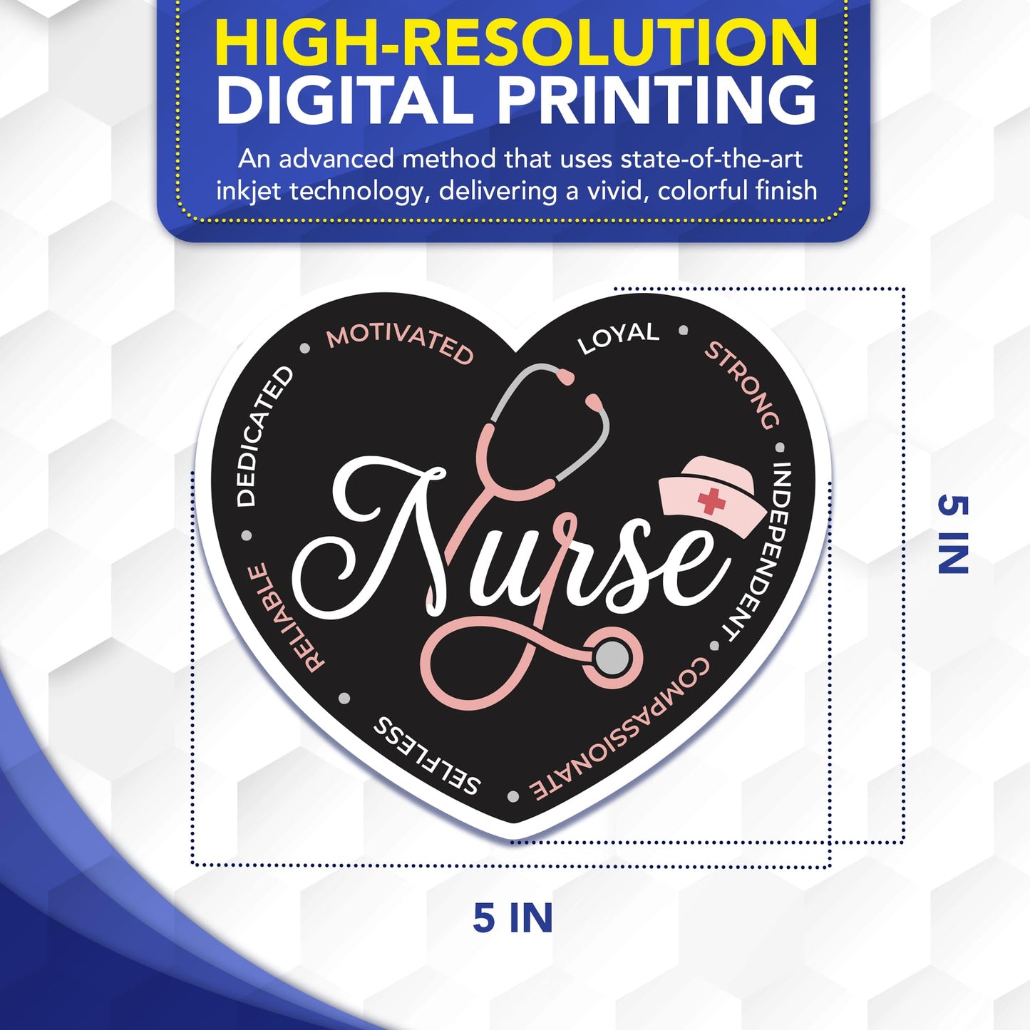 Magnet Me Up Nurse Car Magnet - 5" x 5" Heart Shaped Magnetic Decal for Cars and Lockers, Ideal Accessory Gift for Health Workers, Weatherproof, UV-Printed, Vinyl, Crafted in USA
