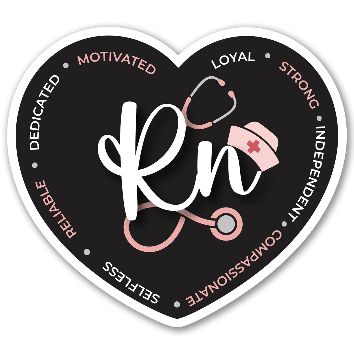 Magnet Me Up RN (Registered Nurse) Car Magnet - 5" x 5" Heart Shaped Magnetic Decal for Cars and Lockers, Ideal Accessory Gift for Health Worker, UV-Printed, Vinyl, Crafted in USA