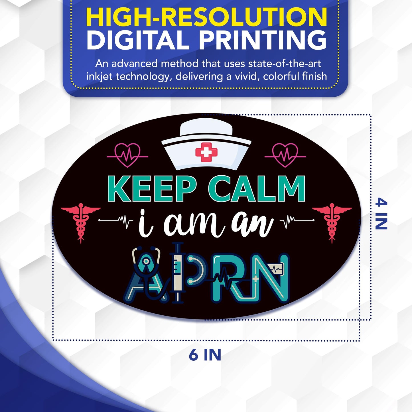 Magnet Me Up Keep Calm I Am an APRN (Advanced Practice Registered Nurse) Car Magnet - 4" x 6" Oval Magnetic Decal for Cars and Lockers, Ideal Accessory Gift, UV-Printed, Vinyl, Crafted in USA