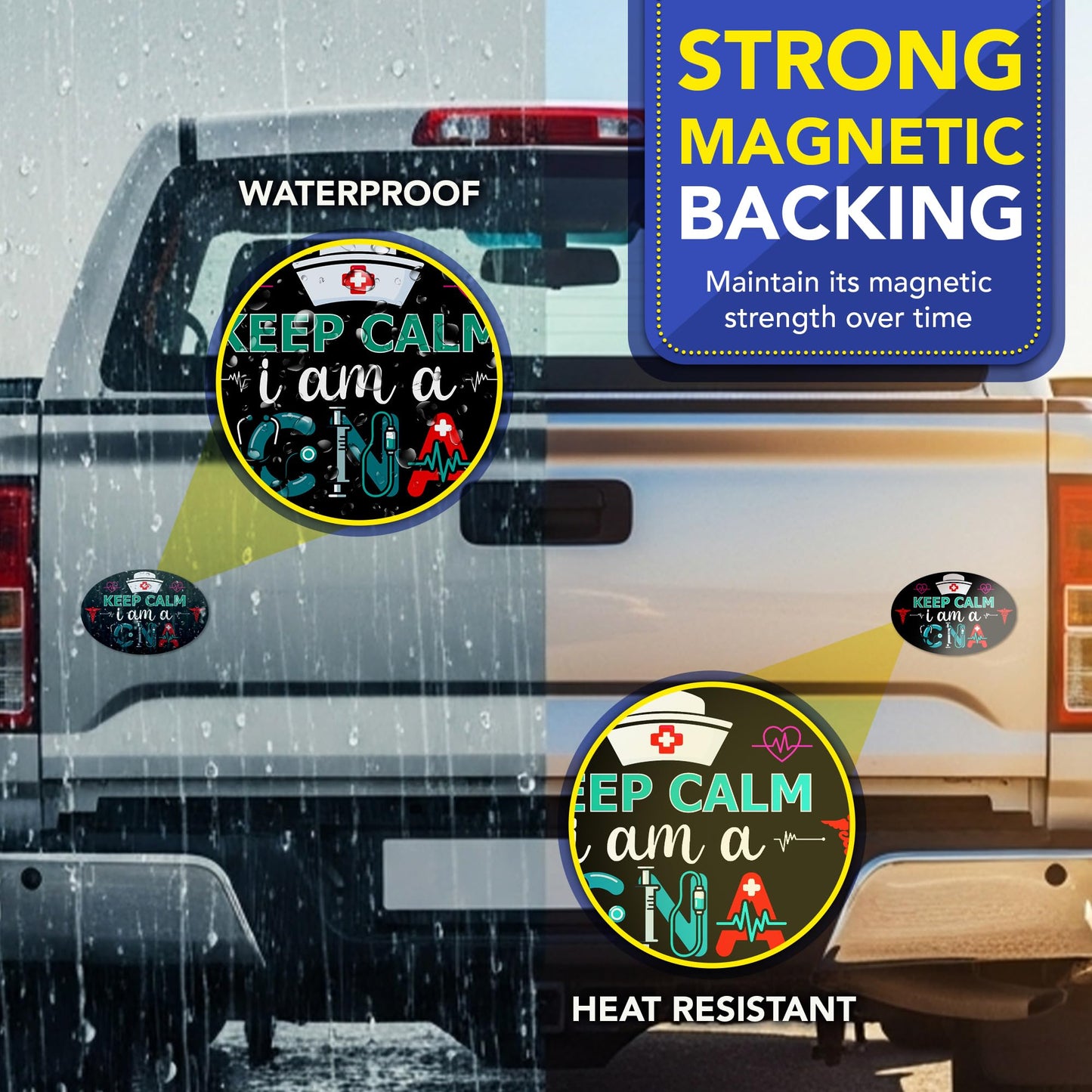 Magnet Me Up Keep Calm I Am an CNA (Certified Nursing Assistant) Car Magnet - 4" x 6" Oval Magnetic Decal for Cars and Lockers, Ideal Accessory Gift, Full Color UV-Printed, Vinyl, Crafted in USA