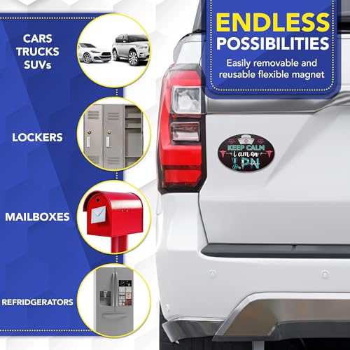 Magnet Me Up Keep Calm I Am an LPN (Licensed Practical Nurse) Car Magnet - 4" x 6" Oval Magnetic Decal for Cars and Lockers, Ideal Accessory Gift, Full Color UV-Printed, Vinyl, Crafted in USA