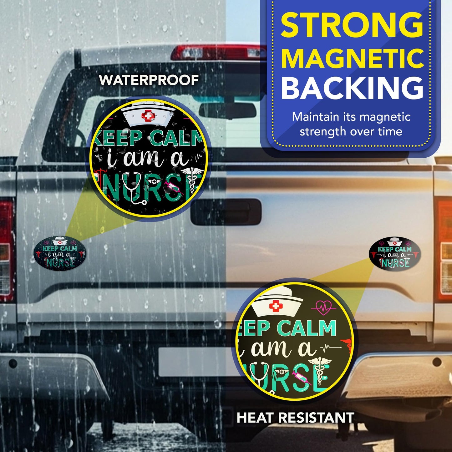 Magnet Me Up Keep Calm I Am an Nurse Car Magnet - 4" x 6" Oval Magnetic Decal for Cars and Lockers, Ideal Accessory Gift for Health Workers, Weatherproof, UV-Printed, Vinyl, Crafted in USA