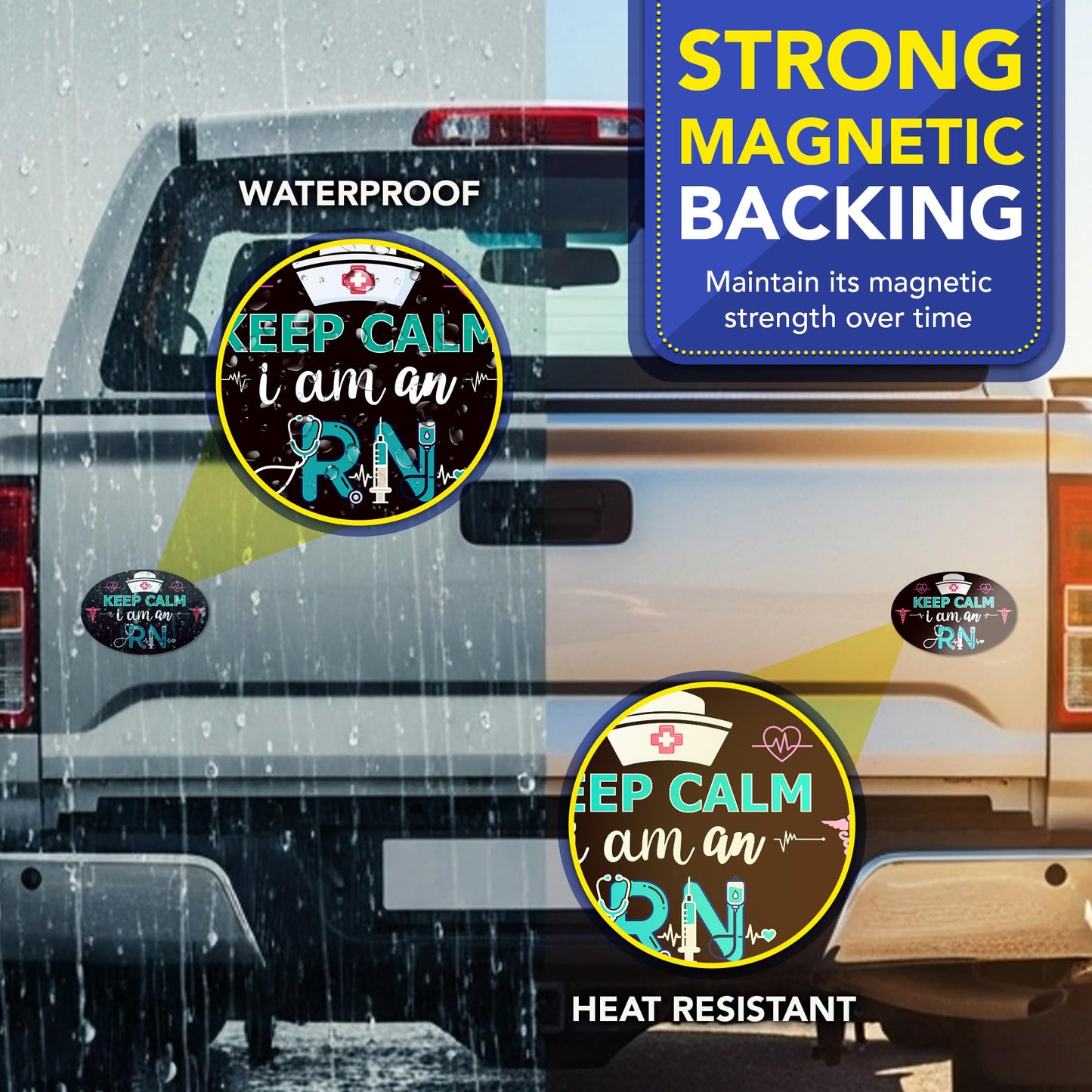 Magnet Me Up Keep Calm I Am an RN (Registered Nurse) Car Magnet - 4" x 6" Oval Magnetic Decal for Cars and Lockers, Ideal Accessory Gift for Health Worker, UV-Printed, Vinyl, Crafted in USA