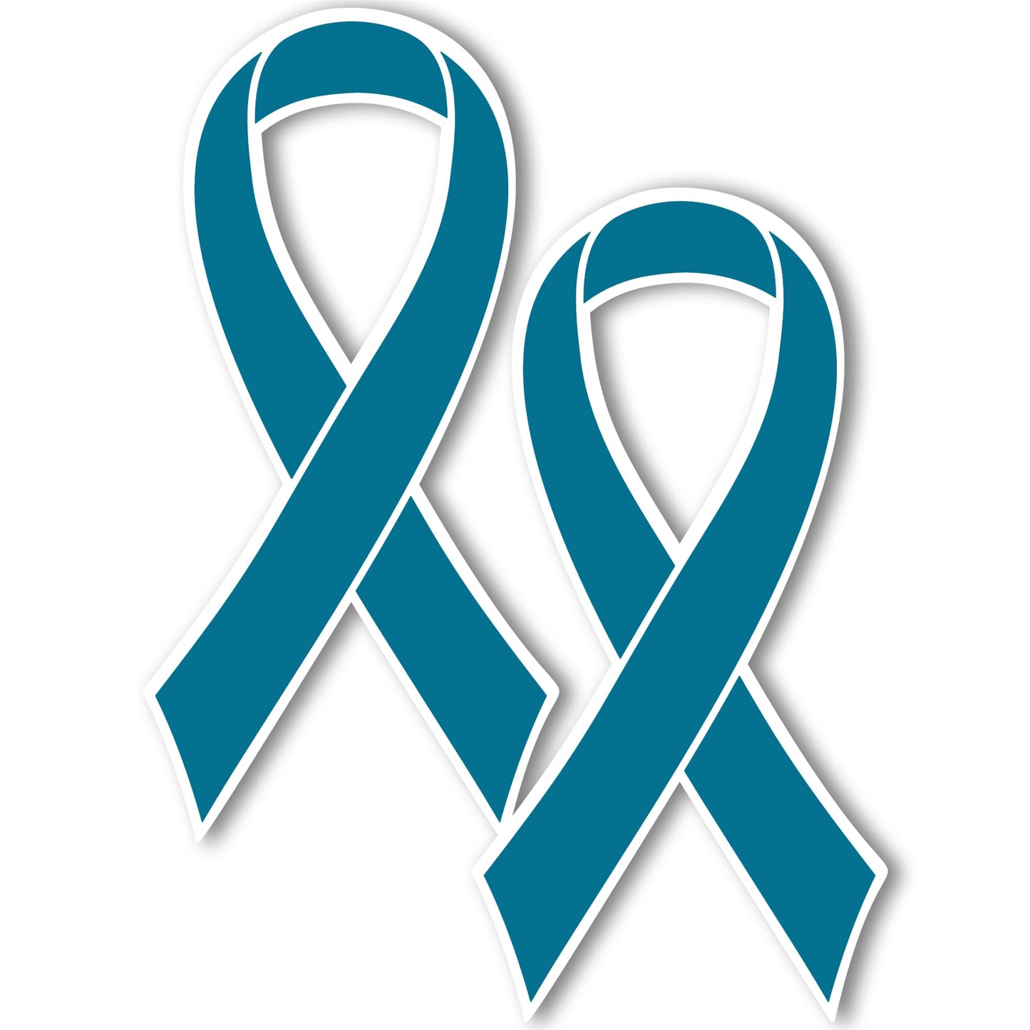 Magnet Me Up Support Cervical & Ovarian Cancer Awareness Teal Ribbon Magnet Decal, 2 Pack, 3.5"x7" - Car Magnet for Vehicles, Truck, SUV, Refrigerator - Weatherproof UV Printed Gift - Made in USA