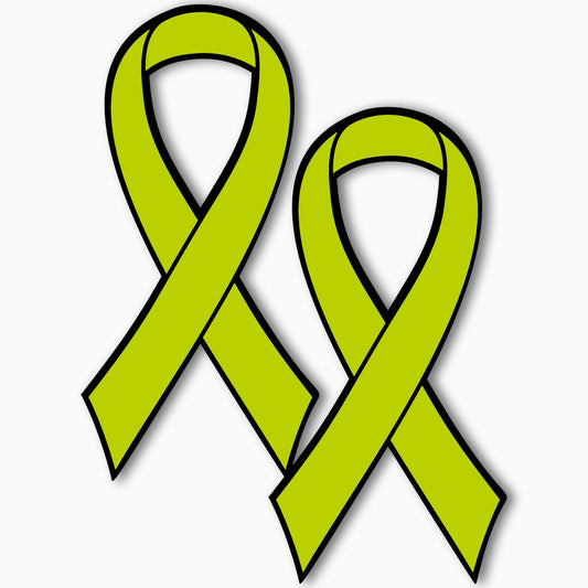 Magnet Me Up Non Hodgkins Lymphoma Cancer Awareness Lime Ribbon Car Magnet Decal, 2 Pack, 3.5"x7" for Cars, Trucks & SUVs, Inspirational Support Gift, UV Printed, Weatherproof, Made in USA