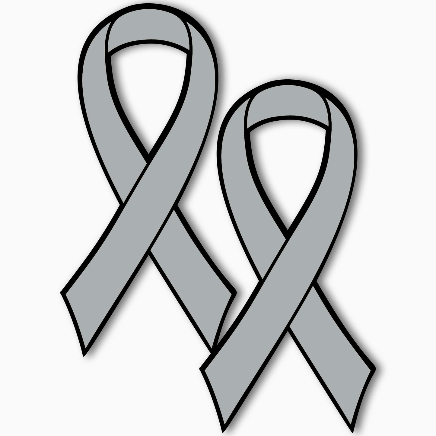 Magnet Me Up Brain Cancer Awareness Grey Ribbon Car Magnet Decal, 2 Pack, 3.5"x7" - UV Printed Automotive Magnet for Cars, Trucks & SUVs - Support Fundraisers, Awareness Events, Made in USA