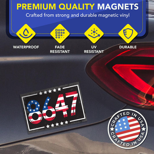 Magnet Me Up 8647 Car Magnet Anti Trump Sign, Political Magnet for Cars, 4"x6" Rectangle - Patriotic American Flag Magnetic Vinyl, Weatherproof UV Printed, Protest Magnet, Made in USA