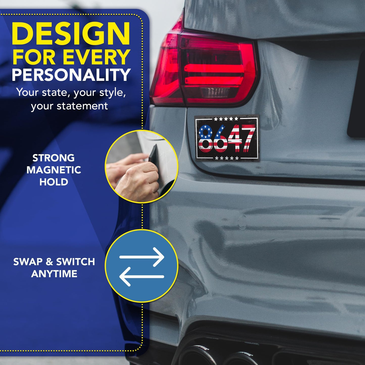 Magnet Me Up 8647 Car Magnet Anti Trump Sign, Political Magnet for Cars, 4"x6" Rectangle - Patriotic American Flag Magnetic Vinyl, Weatherproof UV Printed, Protest Magnet, Made in USA