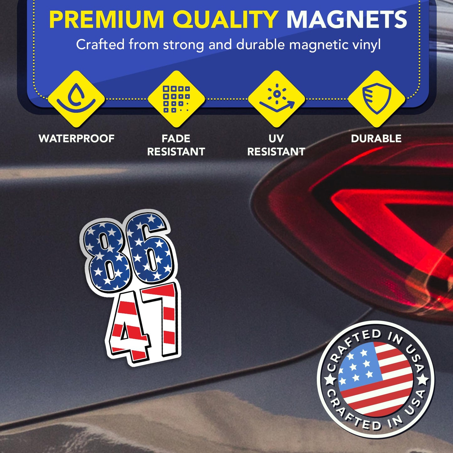Magnet Me Up 8647 Anti-Trump Sign 3"x6" Car Magnet, Patriotic Stars and Stripes Political Magnetic Decal for Cars, Waterproof UV Printed Vinyl Election Accessory, Made in USA