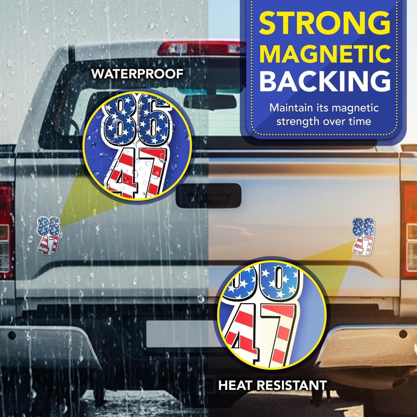 Magnet Me Up 8647 Anti-Trump Sign 3"x6" Car Magnet, Patriotic Stars and Stripes Political Magnetic Decal for Cars, Waterproof UV Printed Vinyl Election Accessory, Made in USA