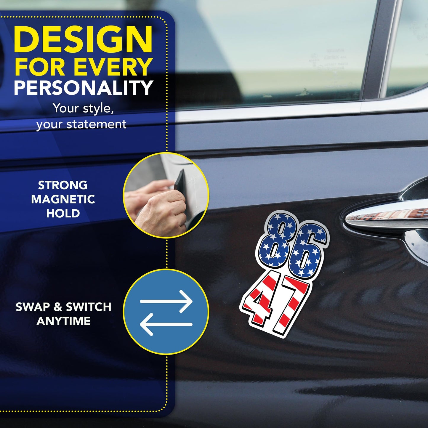 Magnet Me Up 8647 Anti-Trump Sign 3"x6" Car Magnet, Patriotic Stars and Stripes Political Magnetic Decal for Cars, Waterproof UV Printed Vinyl Election Accessory, Made in USA