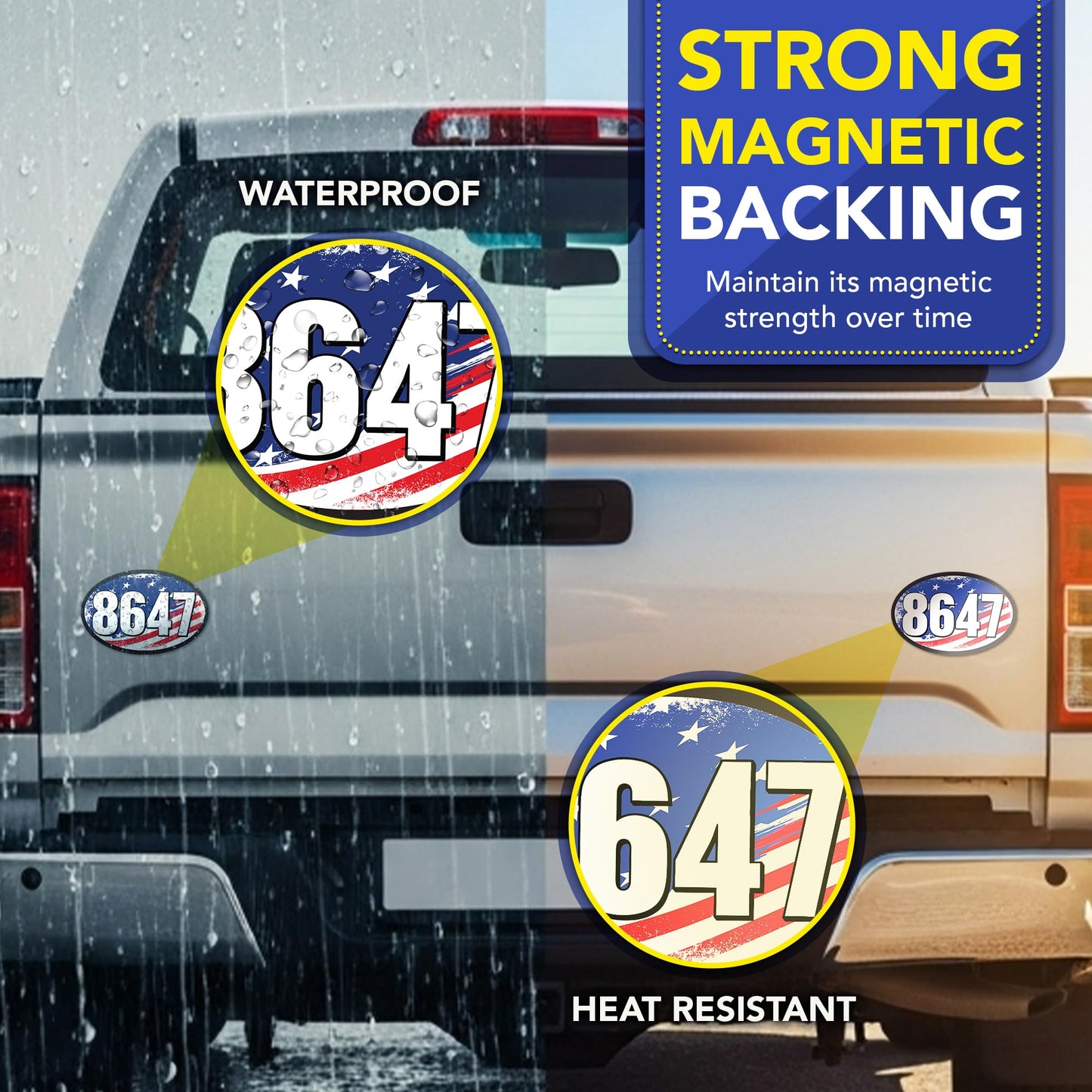 Magnet Me Up 8647 Car Magnet Anti-Trump Political Magnet for Cars, Truck, SUV- 4"x6" Oval Magnetic Vinyl, American Flag Background, Protest Magnet, UV Printed, Weatherproof, Crafted in USA