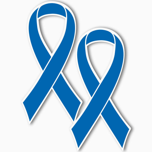Magnet Me Up Support Colon Cancer Awareness Blue Ribbon Magnet Decal, 3.5"x7" - 2 Pack, Automotive Magnet for Car Truck SUV, Showing Support or Fundraising, Crafted in USA