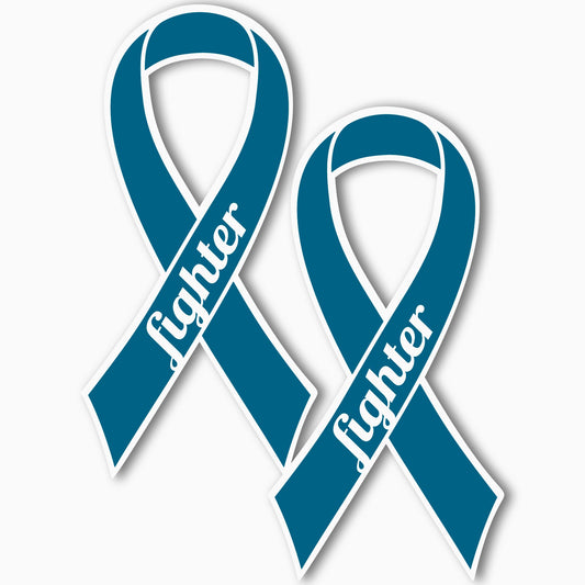 Magnet Me Up Support Cervical and Ovarian Fighter Teal Ribbon Magnet Decal, 3.5"x7" - 2 Pack, Automotive Magnet for Car Truck SUV, Support Loved Ones with Comforting Items, Crafted in USA
