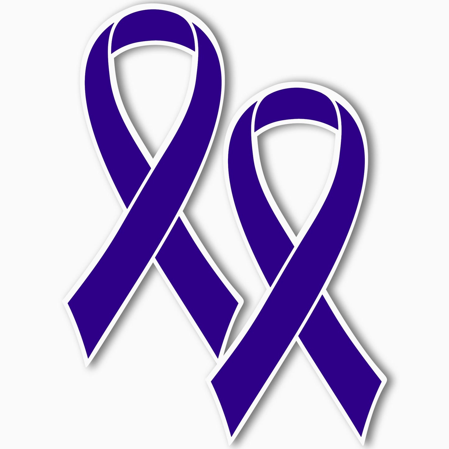 Magnet Me Up Support Hodgkins Lymphoma and Testicular Cancer Awareness Violet Ribbon Magnet Decal, 3.5"x7" - 2 Pack, Heavy Duty Automotive Magnet for Car, Truck, SUV, Made in USA