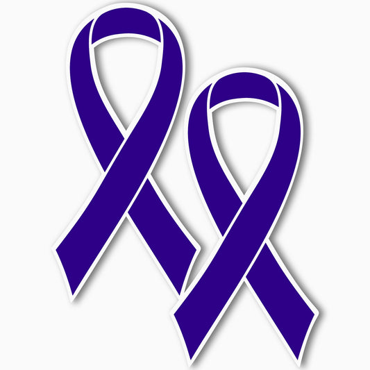 Magnet Me Up Support Hodgkins Lymphoma and Testicular Cancer Awareness Violet Ribbon Magnet Decal, 3.5"x7" - 2 Pack, Heavy Duty Automotive Magnet for Car, Truck, SUV, Made in USA