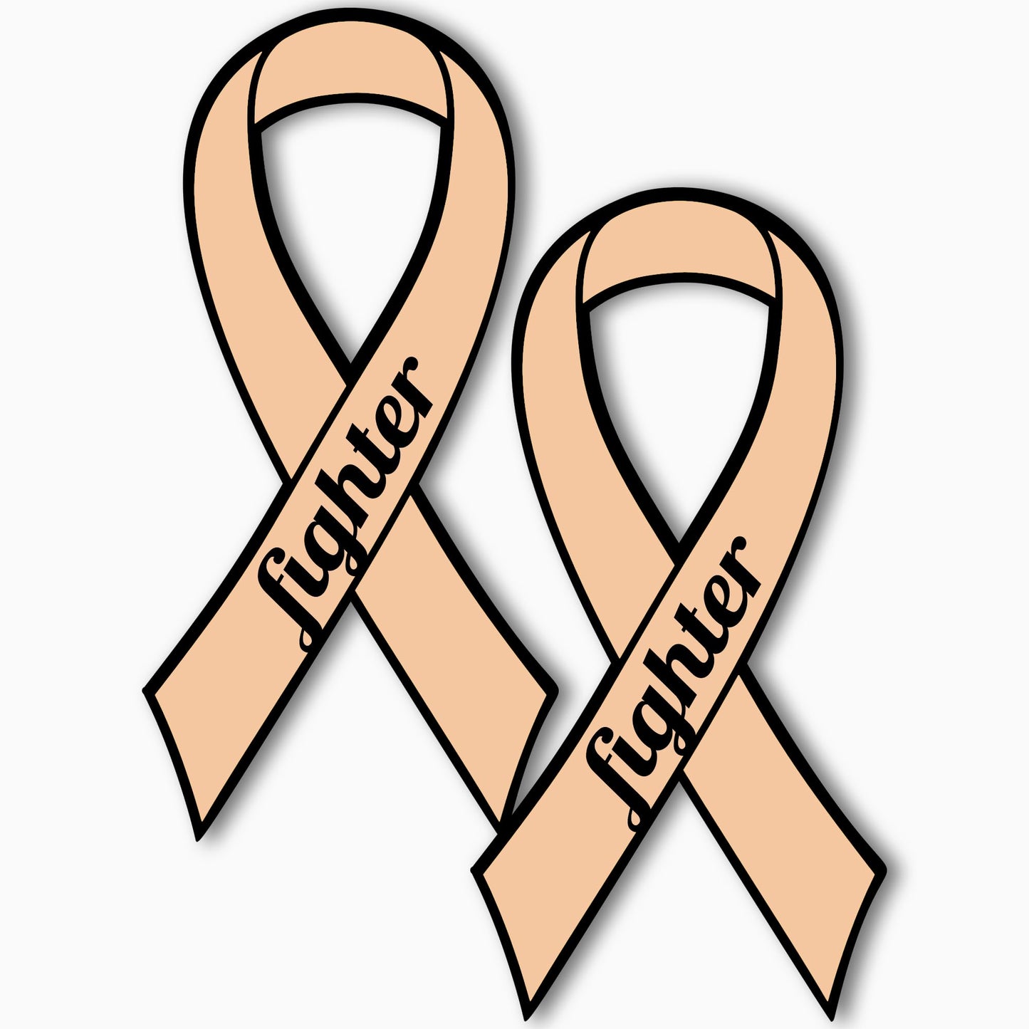 Magnet Me Up Support Uterine Cancer Fighter Peach Ribbon Car Magnet Decal, 3.5x7 Inches, 2 Pack Heavy Duty Automotive Magnet for Car Truck SUV Support Loved Ones Comforting Item Crafted in USA