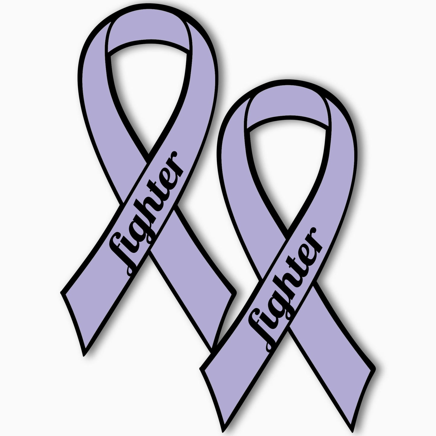 Magnet Me Up Support All Cancer Fighter Lavender Ribbon Magnet Decal, 3.5x7 Inches, 2 Pack Heavy Duty Automotive Magnet for Car Truck SUV, Any Magnetic Surface, Gift of Empathy, Crafted in USA