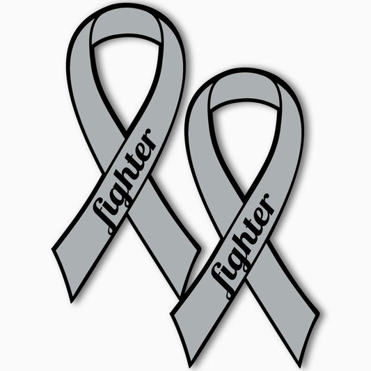 Magnet Me Up Support Brain Cancer Fighter Grey Ribbon Magnet Decal, 3.5x7 Inches, 2 Pack Automotive Magnet for Car Truck SUV Any Magnetic Surface Gift of Empathy Encourage Bravery Crafted in USA