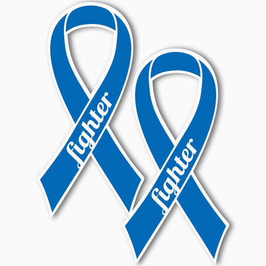Magnet Me Up Support Colon Cancer Fighter Blue Ribbon Magnet Decal, 3.5x7 Inches, 2 Pack Automotive Magnet for Car Truck SUV, Any Magnetic Surface, Gift of Empathy, Encourage Bravery, Crafted in USA