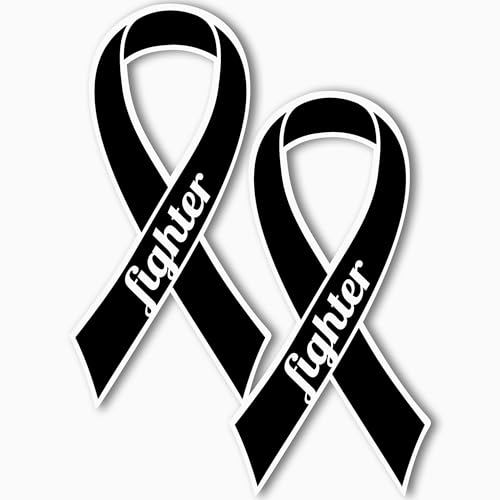 Magnet Me Up Support Melanoma Cancer Fighter Black Ribbon Magnet Decal 3.5x7 Inches, 2 Pack Automotive Magnet for Car Truck SUV Any Magnetic Surface Gift of Empathy Encourage Bravery Crafted in USA