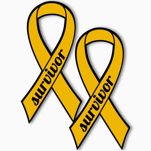 Magnet Me Up Support Childhood Cancer Survivor Gold Ribbon Magnet Decal, 3.5x7 Inches, 2 Pack Heavy Duty Automotive Magnet for Car Truck SUV, Crafted in USA