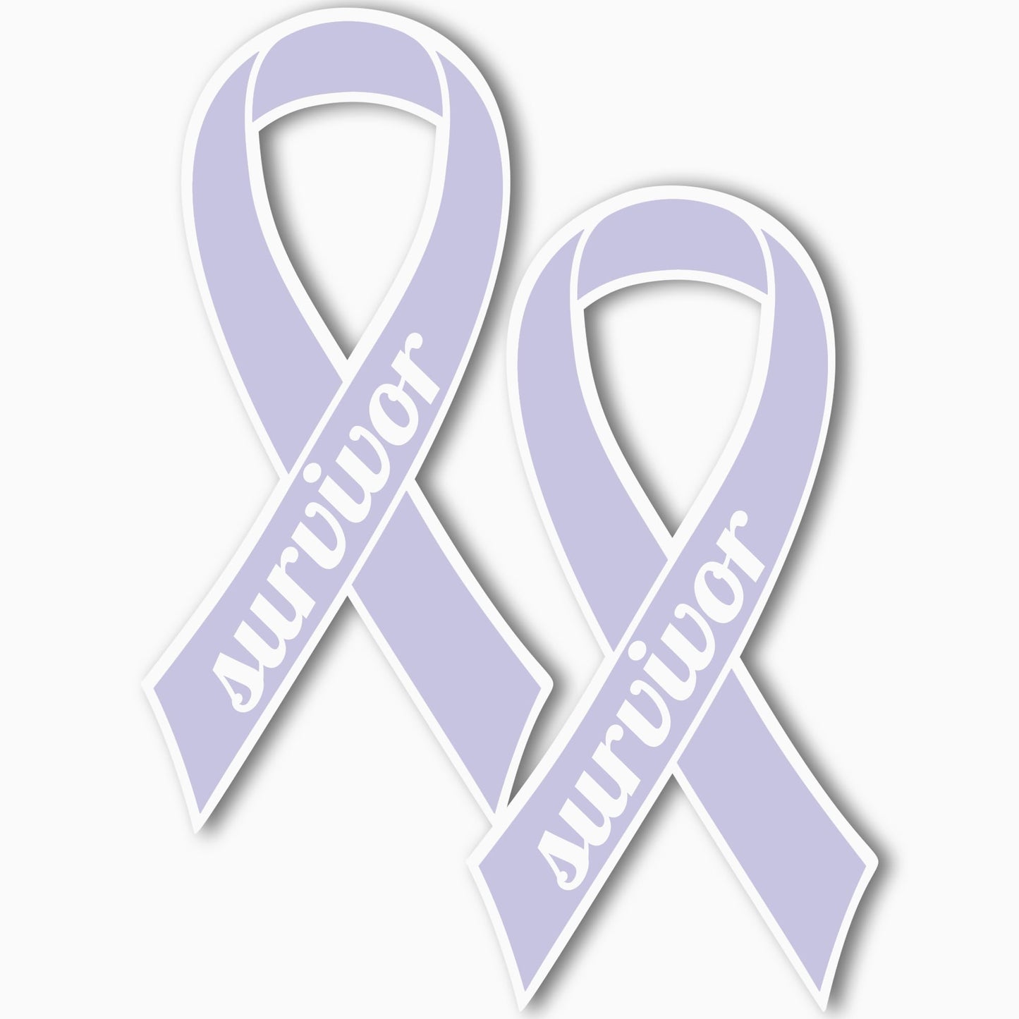 Magnet Me Up Support Esophageal and Stomach Cancer Survivor Periwinkle Ribbon Magnet Decal, 3.5x7 Inches, 2 Pack Heavy Duty Automotive Magnet for Car Truck SUV, Celebration of Strength, Made in USA