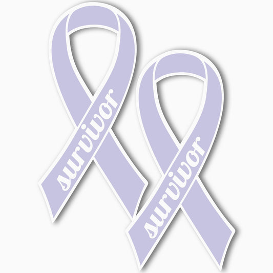 Magnet Me Up Support Esophageal and Stomach Cancer Survivor Periwinkle Ribbon Magnet Decal, 3.5x7 Inches, 2 Pack Heavy Duty Automotive Magnet for Car Truck SUV, Celebration of Strength, Made in USA