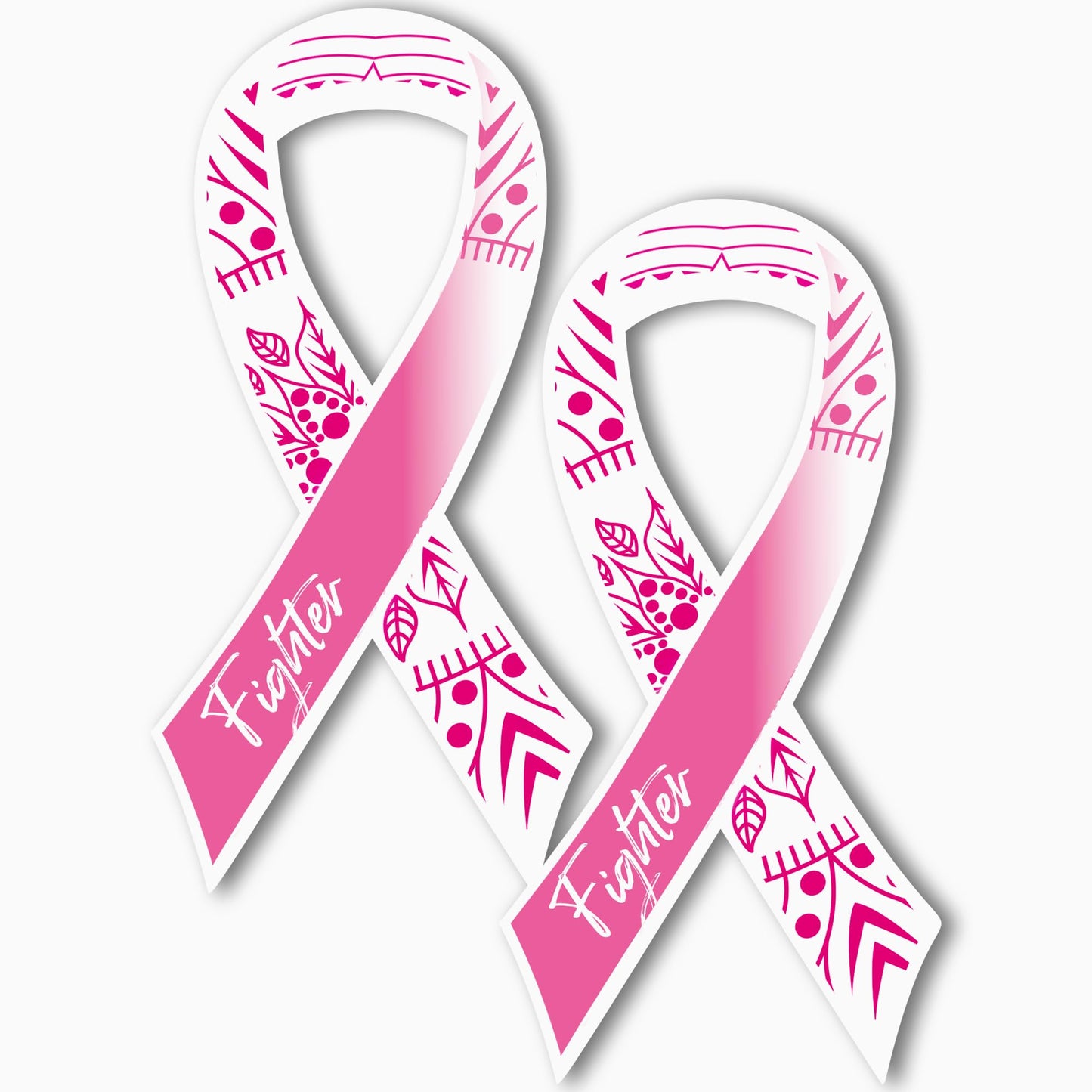 Magnet Me Up Breast Cancer Pink Mandala Fighter Ribbon Magnet Decal, 3.5x7 Inches, 2 Pack Automotive Magnet for Car Truck SUV, Any Magnetic Surface, Gift of Empathy, Bravery, Crafted in USA
