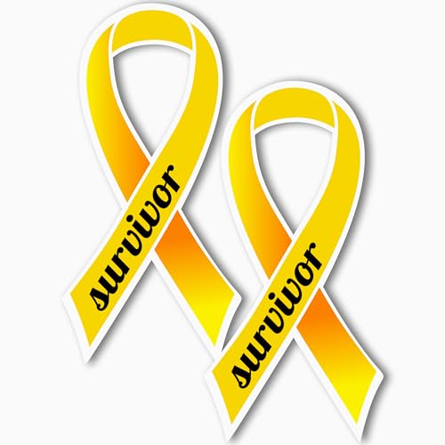 Magnet Me Up Bone Cancer Survivor Magnet - Yellow Ribbon Magnetic Decal for Cars - 3.5x7 Inches, Durable UV-Printed Vinyl, Weatherproof, Support - Full Color, for Fridge, Lockers, Made in The USA