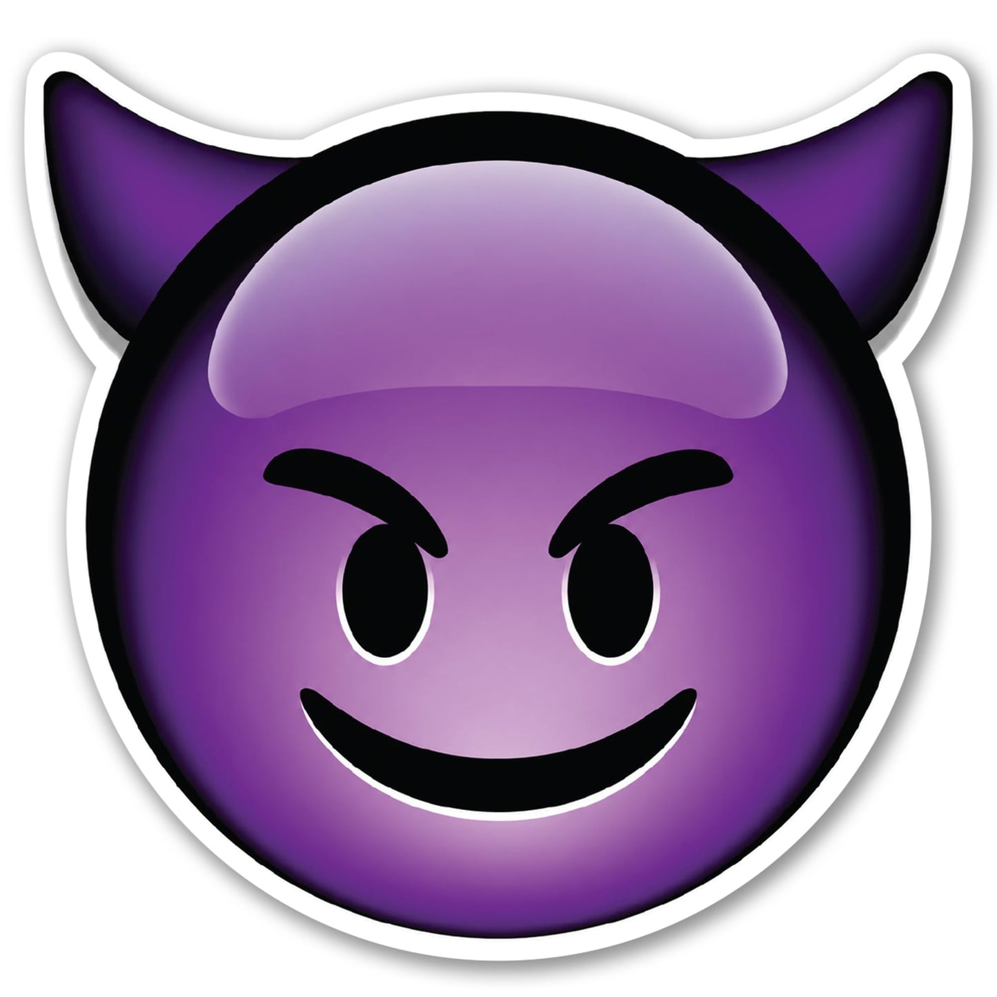 Magnet Me Up Smiling Devil Emoticon Magnetic Decal - 5" Purple Mischievous Emoticon Car Magnet Decal for Cars, Trucks, Lockers, Fridge & Gifts, UV Printed, Cute Funny Devil Face Magnet, Made in USA