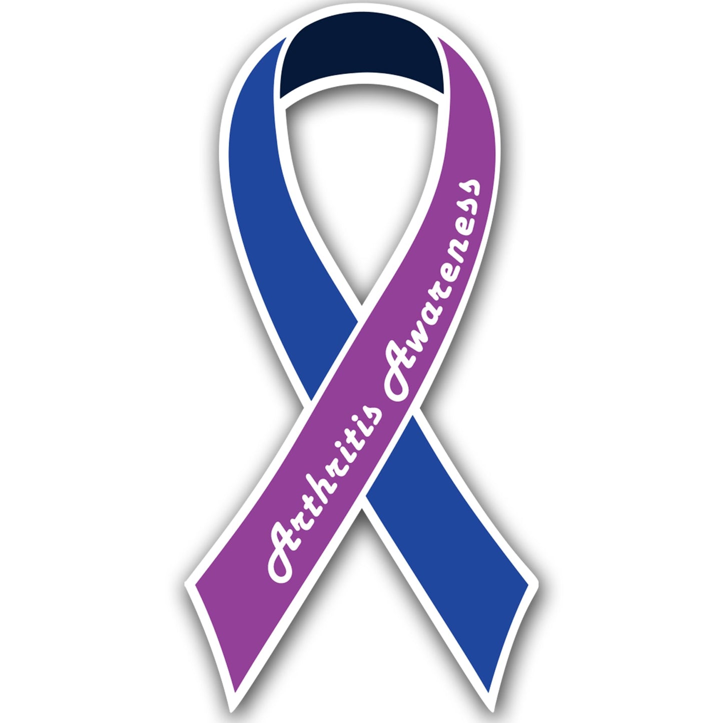 Magnet Me Up Arthritis Awareness Ribbon Car Magnet,3.5"x7" Blue and Purple Arthritis Automotive Accessory, Magnetic Decal for Cars, Trucks and SUVs, Full Color UV-Printed, Waterproof, Made in USA