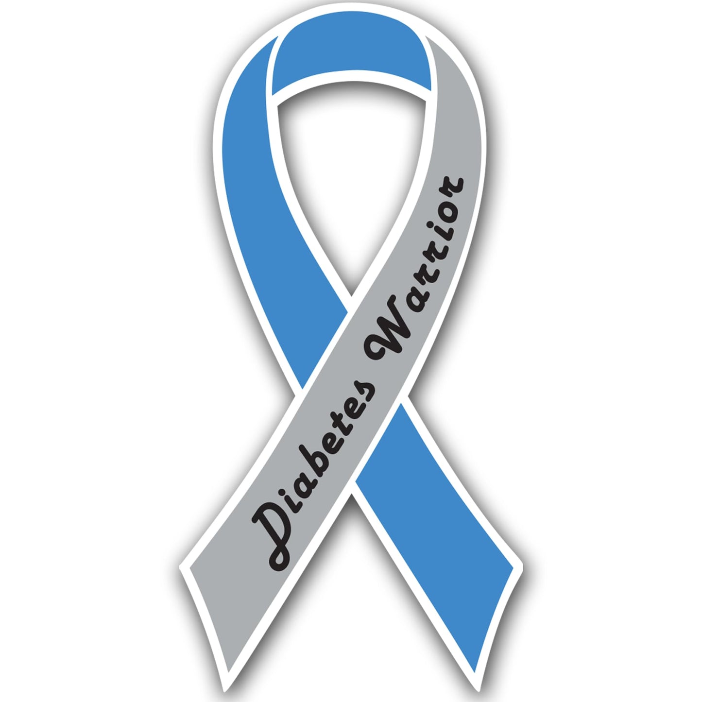 Magnet Me Up Diabetes Awareness Ribbon Car Magnet, 3.5"x7" Magnetic Decal for Cars, Trucks and SUVs, Blue and Gray Diabetes Ribbon Automotive Gift, UV Printed Weatherproof, Crafted in USA