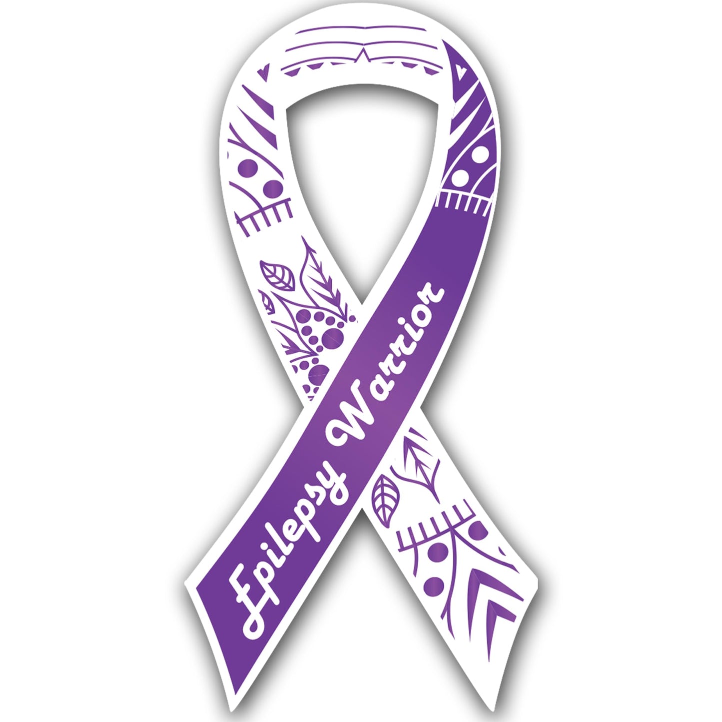Magnet Me Up Epilepsy Awareness Ribbon Car Magnet, 3.5"x7" Magnetic Decal for Cars, Trucks and SUVs, Purple Epilepsy Warrior Ribbon Automotive Accessory Gift, UV Printed, Crafted in USA