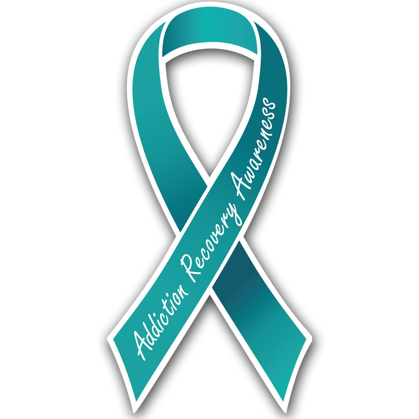 Magnet Me Up Addiction Recovery Awareness Ribbon Car Magnet, 3.5"x7" Teal Ribbon Magnetic Decal for Cars, Trucks and SUVs, Recovery Support Heavy Duty Accessory, UV Printed Vinyl, Crafted in USA