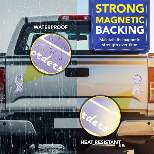 Magnet Me Up Eating Disorders Awareness Car Magnet, 3.5"x7" Lavender Ribbon Magnetic Decal for Car Truck SUV, Eating Disorder Recovery Support Heavy Duty Accessory, UV Printed Vinyl, Crafted in USA
