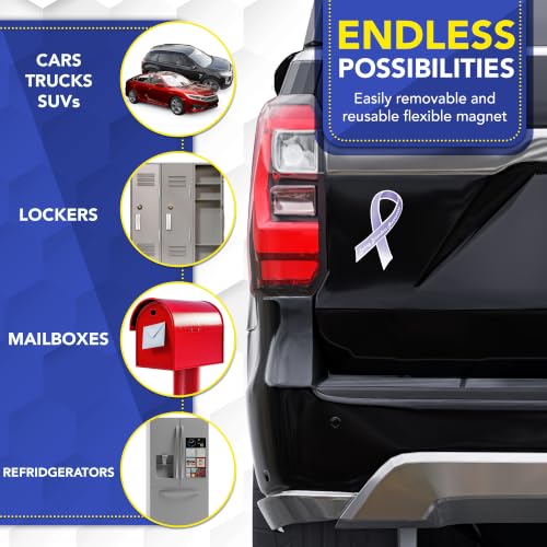 Magnet Me Up Eating Disorders Awareness Car Magnet, 3.5"x7" Lavender Ribbon Magnetic Decal for Car Truck SUV, Eating Disorder Recovery Support Heavy Duty Accessory, UV Printed Vinyl, Crafted in USA