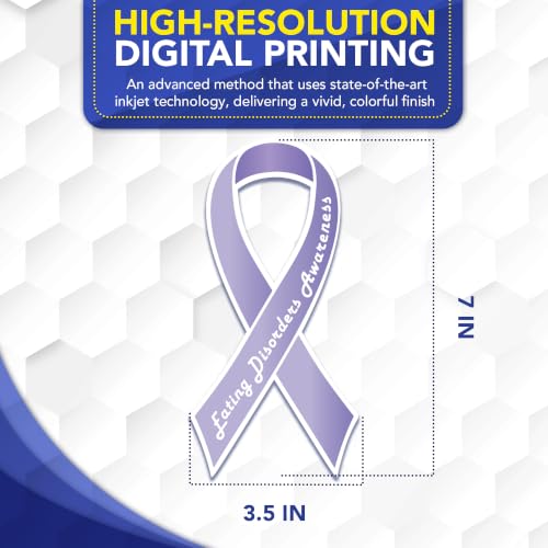 Magnet Me Up Eating Disorders Awareness Car Magnet, 3.5"x7" Lavender Ribbon Magnetic Decal for Car Truck SUV, Eating Disorder Recovery Support Heavy Duty Accessory, UV Printed Vinyl, Crafted in USA