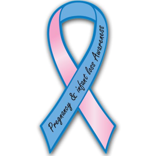 Magnet Me Up Pregnancy and Infant Loss Awareness Car Magnet, 3.5"x7" Pink and Blue Ribbon Magnetic Decal for Cars, Trucks and SUVs, Automotive Accessory Support, UV Printed Vinyl, Crafted in USA