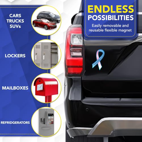 Magnet Me Up Pregnancy and Infant Loss Awareness Car Magnet, 3.5"x7" Pink and Blue Ribbon Magnetic Decal for Cars, Trucks and SUVs, Automotive Accessory Support, UV Printed Vinyl, Crafted in USA