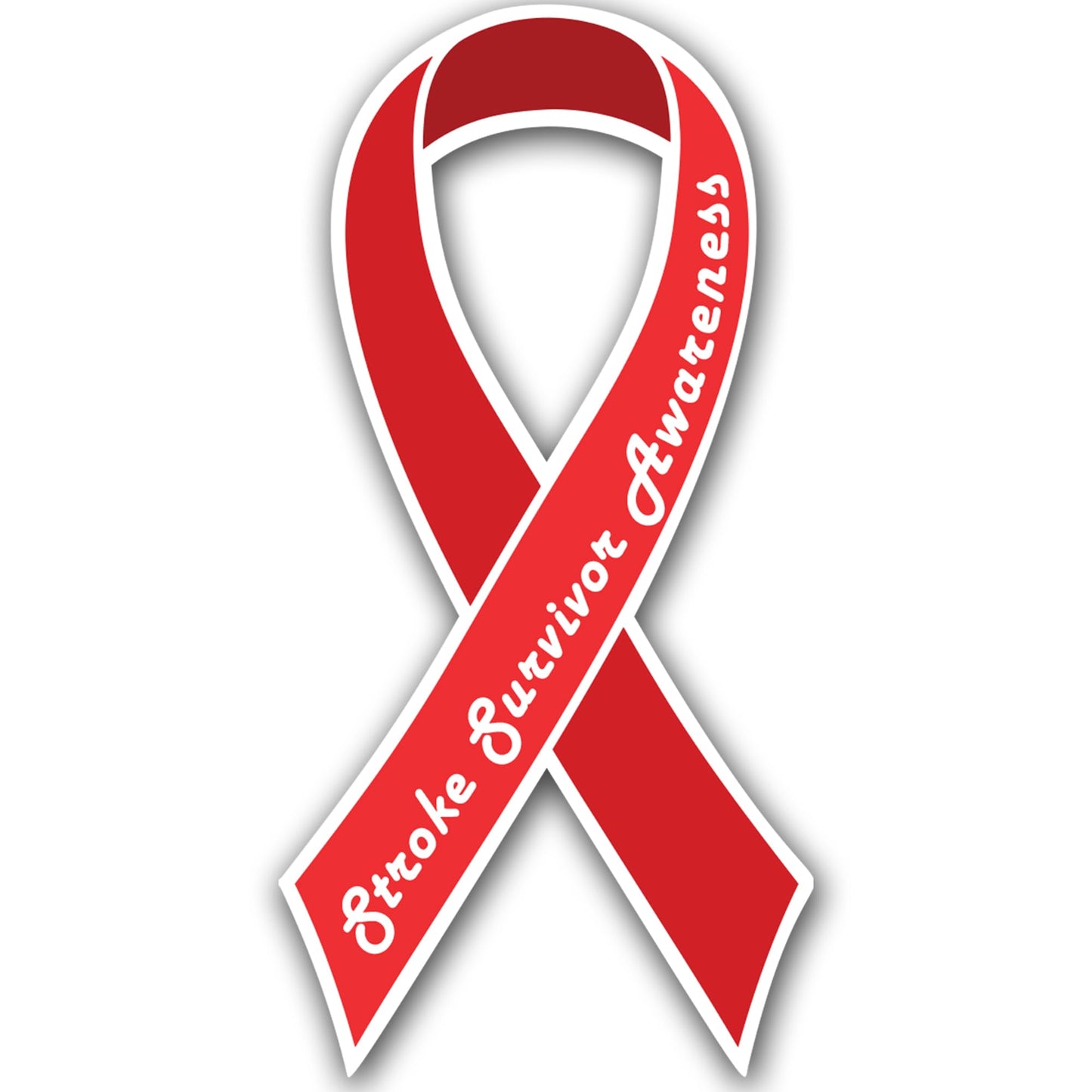 Magnet Me Up Stroke Awareness Ribbon Car Magnet, 3.5"x7" Red Ribbon Magnetic Decal for Car, Trucks and SUVs, Support Heavy Duty Accessory, Waterproof UV Printed for Automotive, Crafted in USA