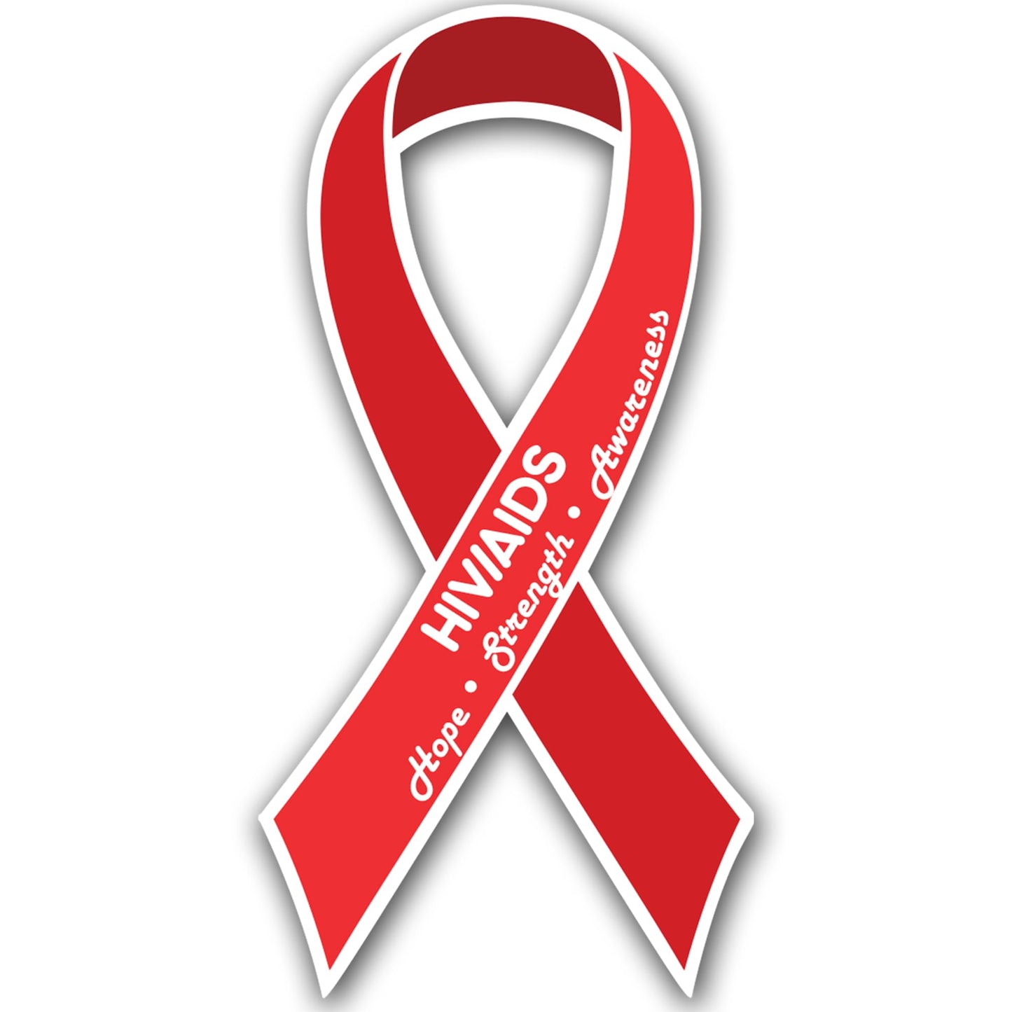 Magnet Me Up HIV/AIDS Awareness Ribbon Car Magnet, 3.5"x7" Red Ribbon Magnetic Decal for Car, Truck and SUV, Gift with Hope, Strength for Automotive Accessory, UV Printed, Vinyl, Crafted in USA