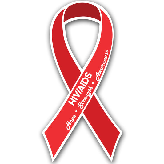 Magnet Me Up HIV/AIDS Awareness Ribbon Car Magnet, 3.5"x7" Red Ribbon Magnetic Decal for Car, Truck and SUV, Gift with Hope, Strength for Automotive Accessory, UV Printed, Vinyl, Crafted in USA