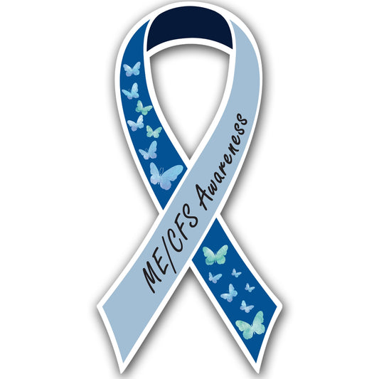 Magnet Me Up ME/CFS Awareness Ribbon Car Magnet, 3.5"x7" Blue Butterfly Magnetic Decal for Cars, Trucks and SUVs, Myalgic Encephalomyelitis Chronic Fatigue Syndrome Accessory, Crafted in USA