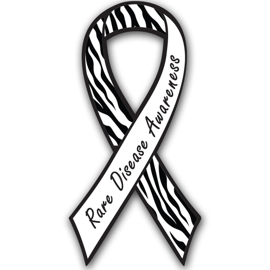 Magnet Me Up Rare Disease Awareness Ribbon Car Magnet, 3.5"x7" Zebra Print Magnetic Decal for Vehicles, Refrigerators, & Lockers, Automotive Accessory Gift for Support, Vinyl, Crafted in USA